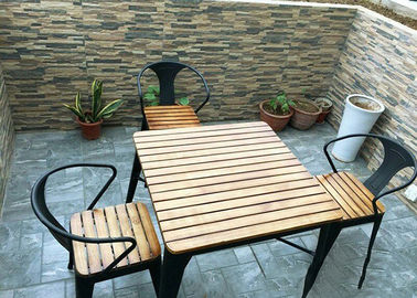 Simple Modern Solid Wooden Outdoor Furniture Balcony Table Chair Set For Leisure Cafe Bar supplier