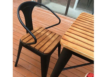 Simple Modern Solid Wooden Outdoor Furniture Balcony Table Chair Set For Leisure Cafe Bar supplier