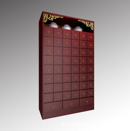 Traditional Medicine Chinese Pharmacy Store Display Rack With Non Toxic Wood Materials supplier